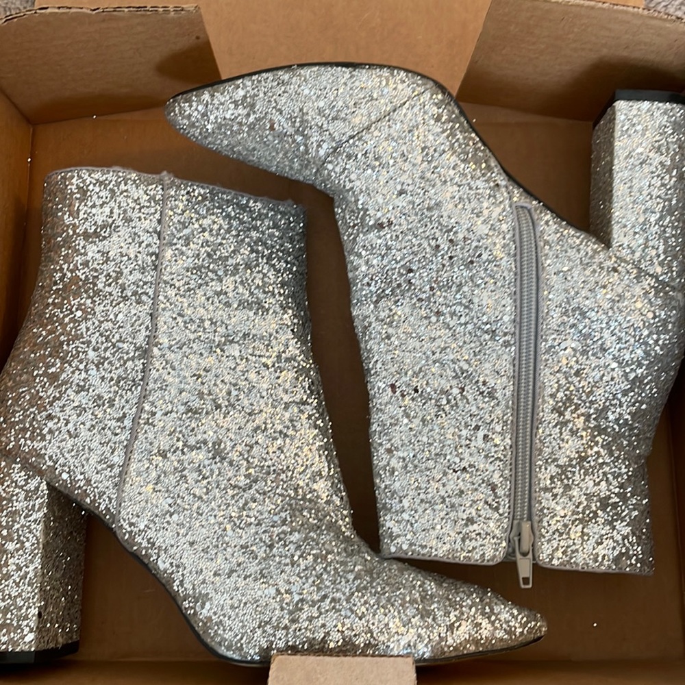Nashville bachelorette Sparkly silver booties